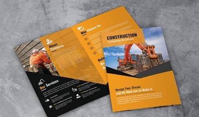 A4 Construction Bifold Brochure