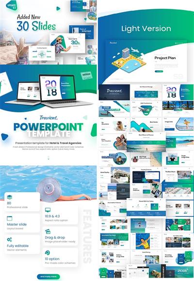 Travient Hotel & Travel Agency PowerPoint Template 21739685