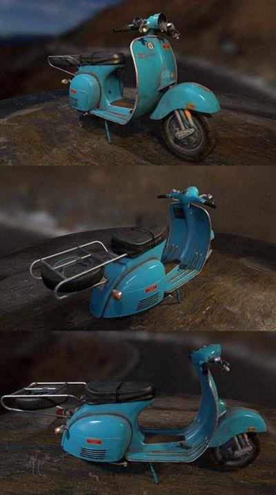 Retro Scooter - 3D Model