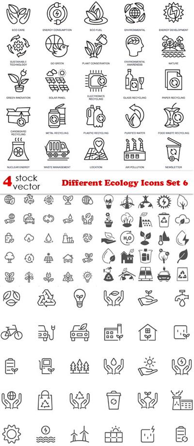 Vectors - Different Ecology Icons Set 6