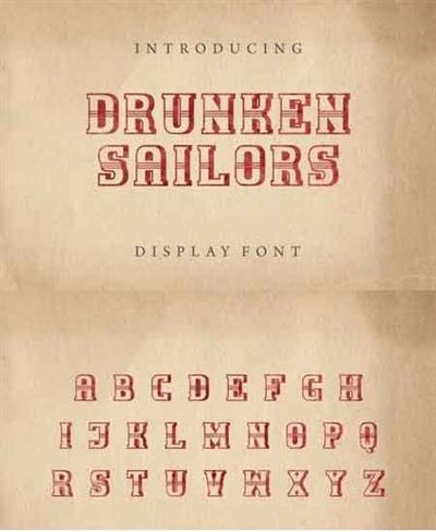 Drunken Sailors display font 3508087