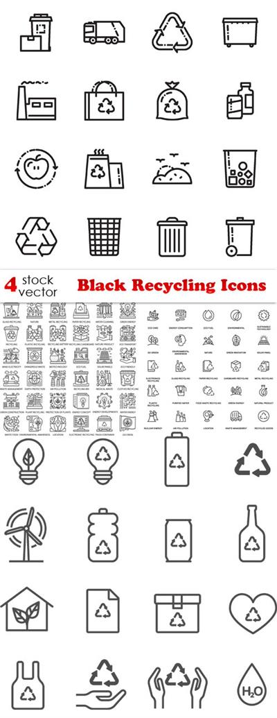 Vectors - Black Recycling Icons