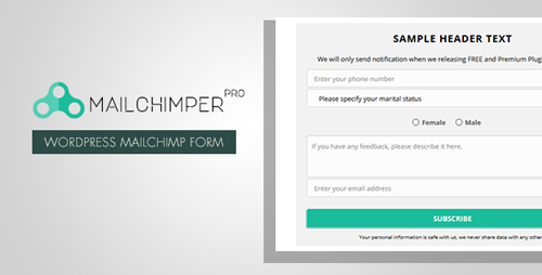 CodeCanyon - MailChimper PRO v1.8.1 - WordPress MailChimp Signup Form Plugin - 7644126