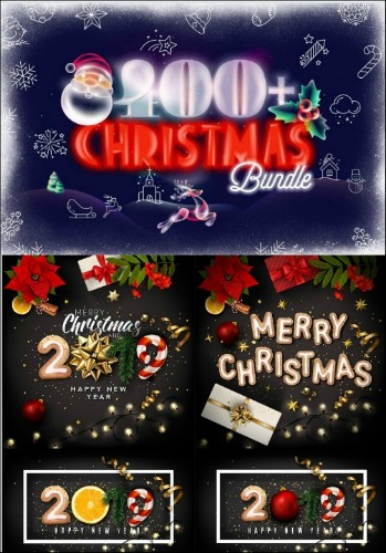 400+ Christmas and New Year's Vector Designs 