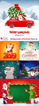 Vectors - Backgrounds with Santa Claus 35