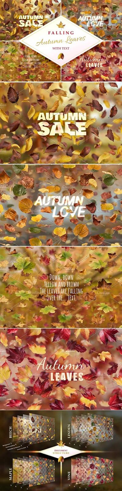 Falling Autumn Leaves with Text 449638