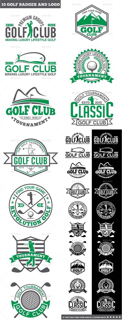 10 Golf Badges-Stickers & Logos 11871272