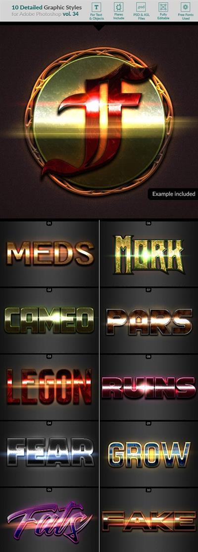 10 Text Effects Vol. 34 22949762 - Photoshop Styles