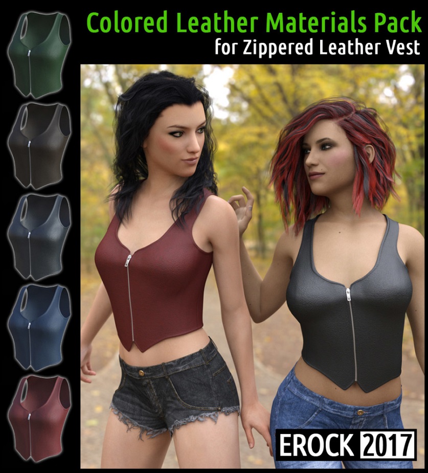 Zippered Leather Vest for G8F