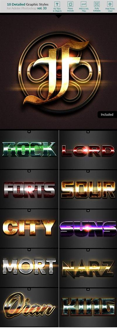 10 Text Effects Vol. 33 22808560 - Photoshop Styles