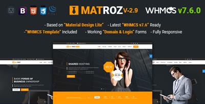 ThemeForest - MatRoz v2.9 - Web Hosting with WHMCS & Material Design Technology Business Template