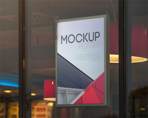 PSD Mock-Up - Poster In Shop
